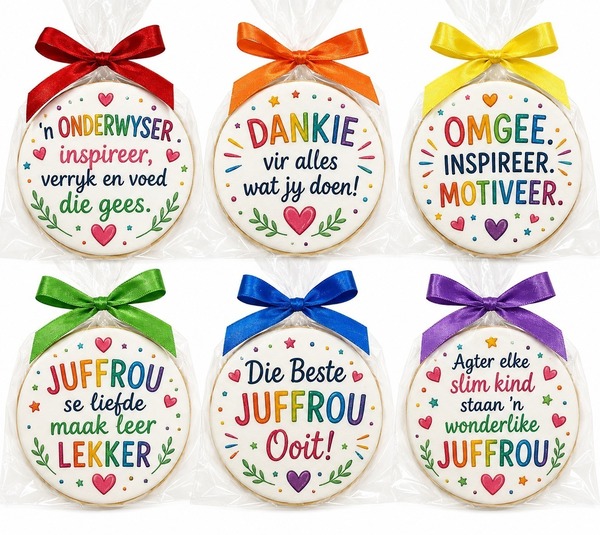 Teacher Butter Cookies - Afrikaans - Round