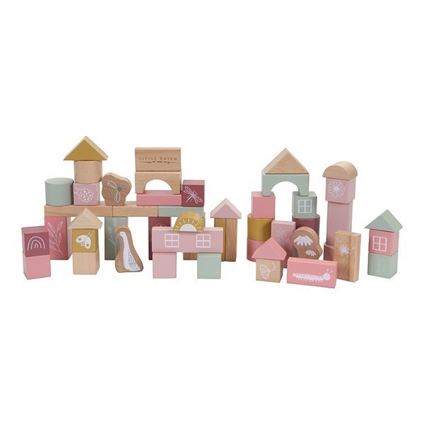 Little Dutch Wooden Blocks Pink Little Favourites Wooden blocks