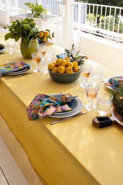 The Lemon Stripe Tablecloth