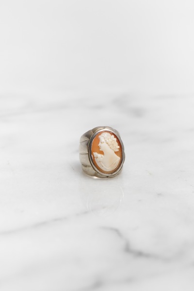 Antique Sterling Silver Cameo Ring