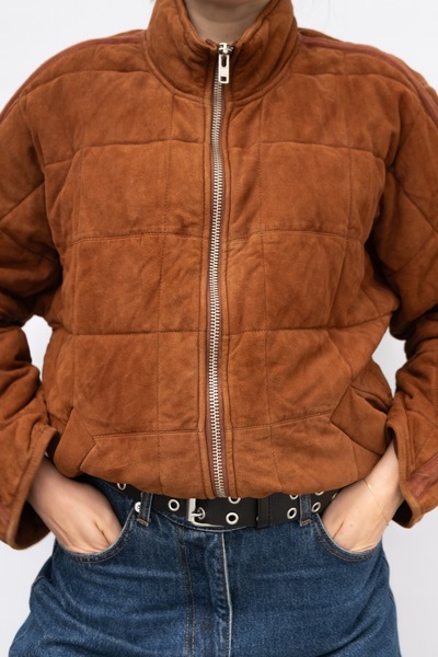 Free People Genuine Suede Bomber