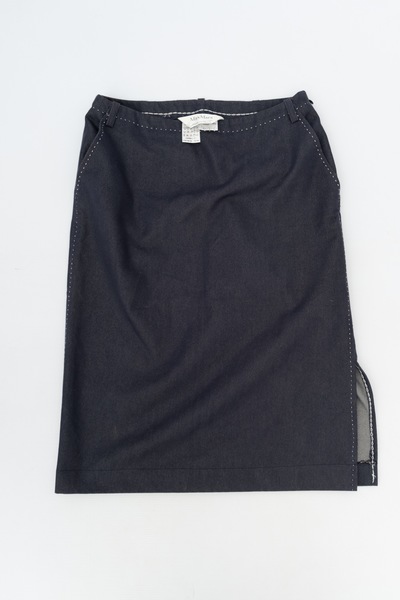 MAX MARA Cotton Blend Pencil Skirt Navy