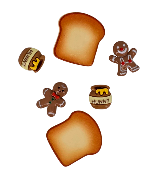 Charm combo: Toast, honey & gingerbread man (6 Pieces)