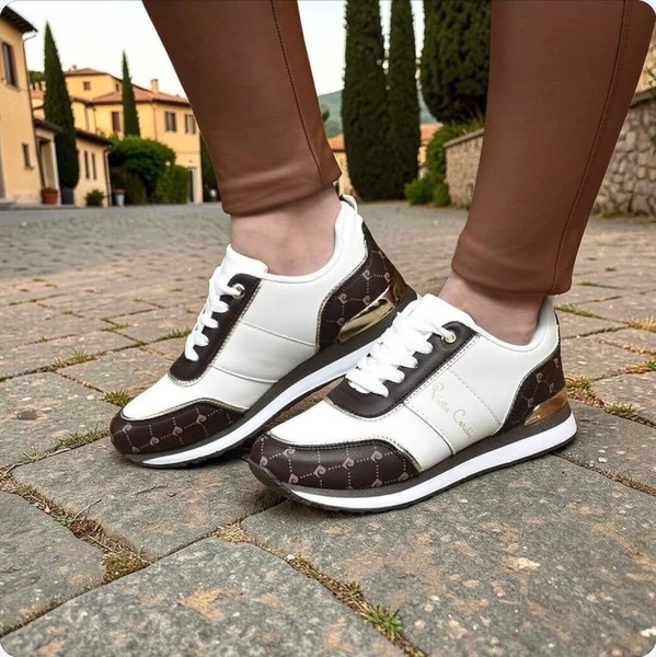 Pierre Cardin - Cassis - White/Brown (Size  4, 5, 6, 7)