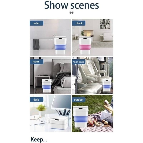 Smart Sensor Trash Can Foldable Descriptioncapacity Size 16