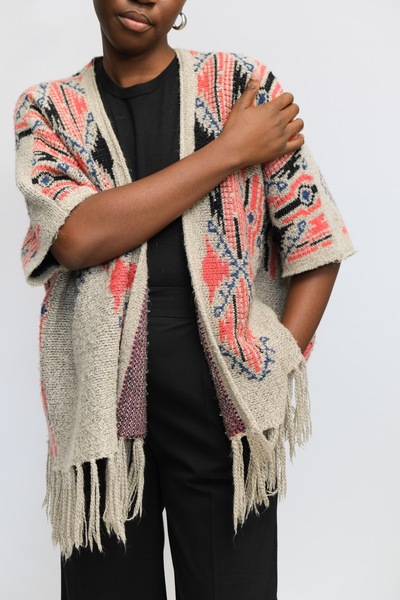 Self Service Embroidered Poncho