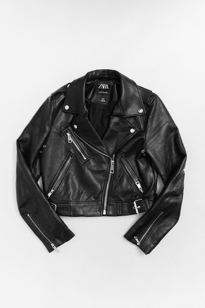 Faux Leather Biker Style Jacket