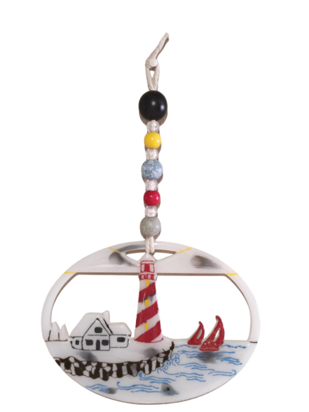 Handcrafted Resin Lighthouse Hanging Ornament