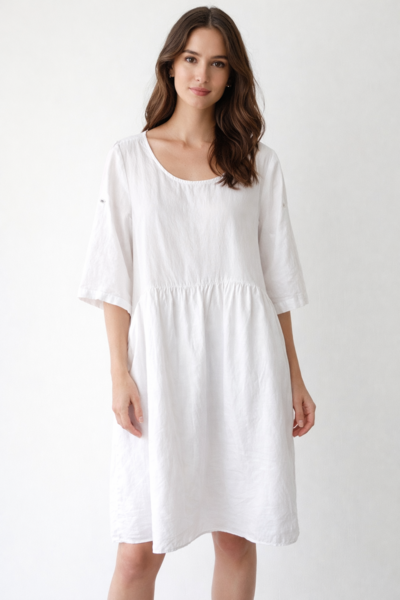 White Linen Dress