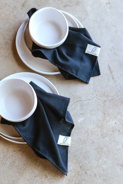 Midnight Tide (Navy) - Linen Napkins