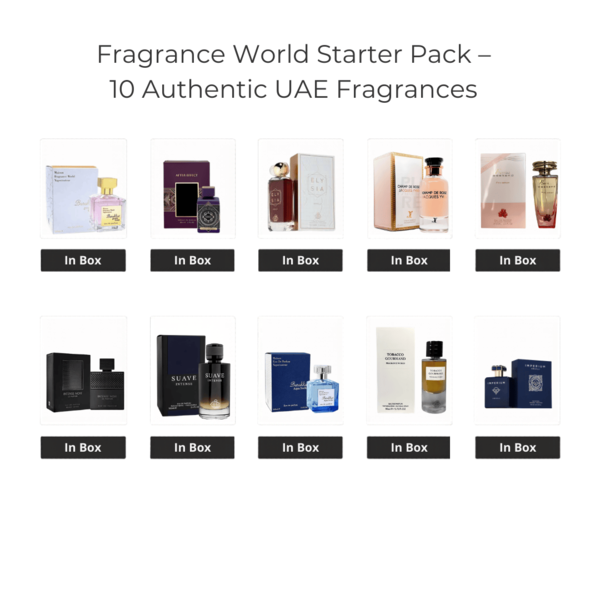 Fragrance World Starter Pack – 10 Authentic UAE Fragrances