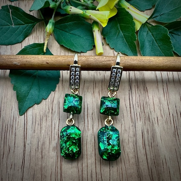 Drop Earrings - Elegant Emerald
