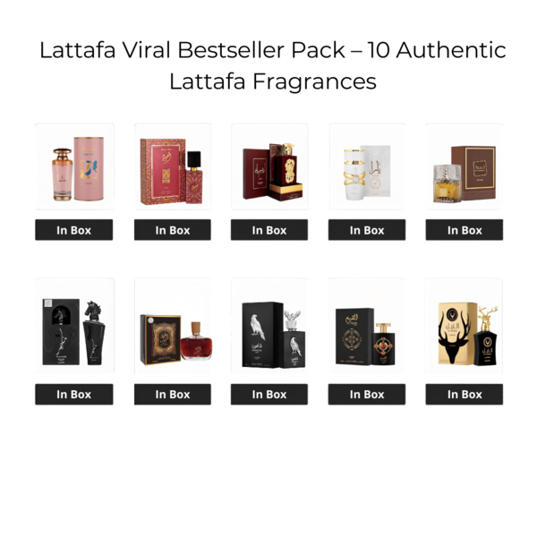 Lattafa Viral Bestseller Pack – 10 Authentic Lattafa Fragrances