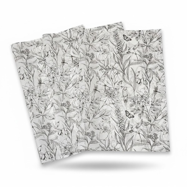 Chinoiserie Black Floral Tissue Paper