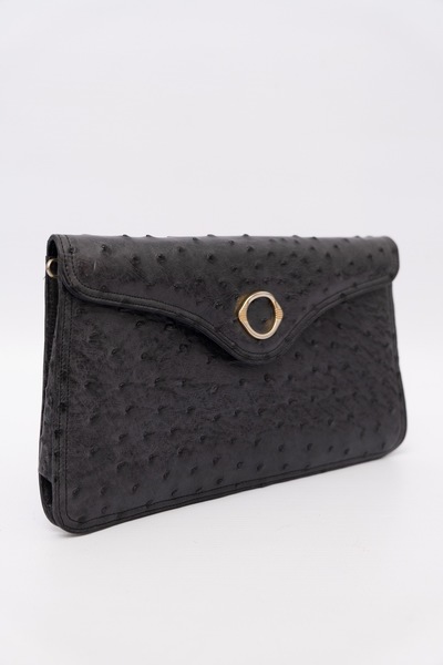 Cape Cobra Vintage Ostrich Leather Clutch