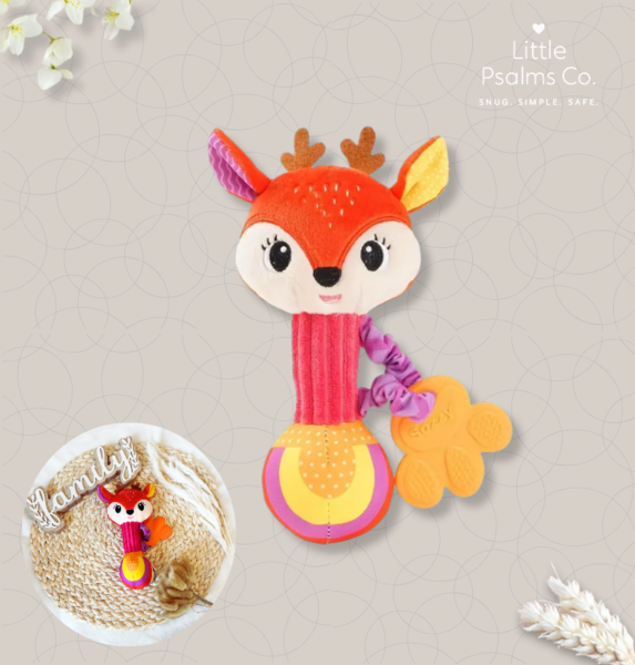 Fox Baby Rattle with Teether