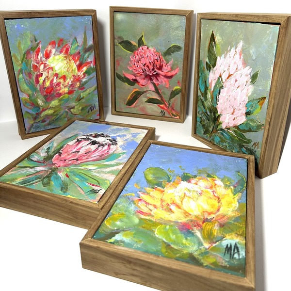 Kiaat-Framed Protea Mini's