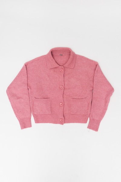 Wool Blend Boxy Cardigan