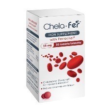 CHELA-FER IRON SUPPLEMENT 15MG TABLETS - 30