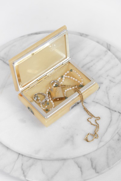 Genuine Alabaster Jewellery Box