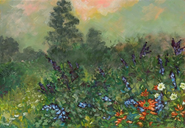 Misty Garden – Original Acrylic Painting