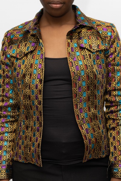 Ruby Ribbon Jackets YvesSaintLaurent Variation Embroidered Ribbon Jacket