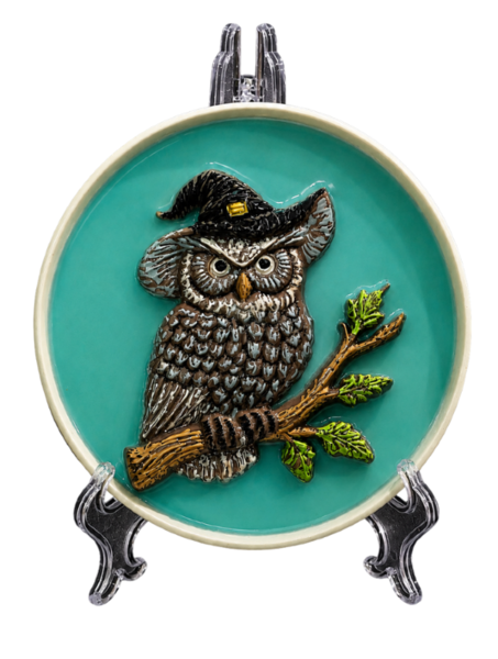 Witch-Hat Owl Relief Plate