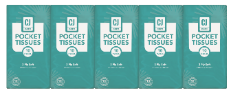 CJ CARE POCKET TISSUES 10X10'S