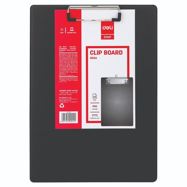 Deli PP Clip Board A4