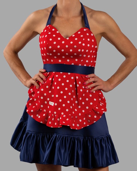 Midnight Blue Polka-dot Apron
