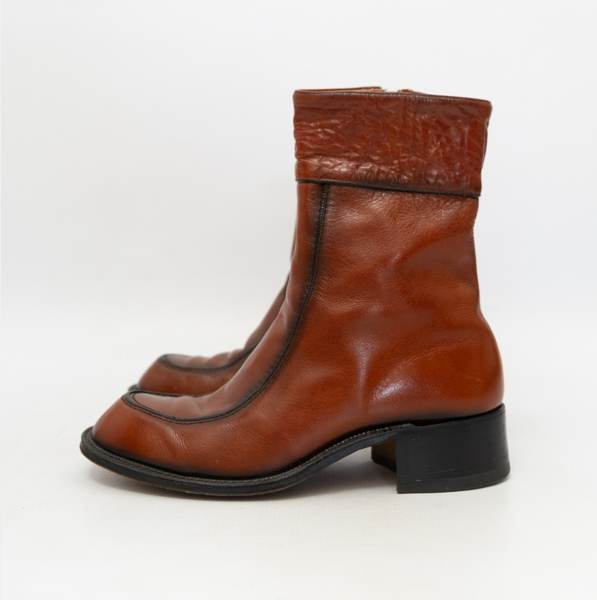Vintage Custom Made Block Heel Boots