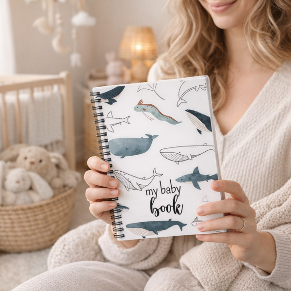 Whale Baby Daily Record Notebook