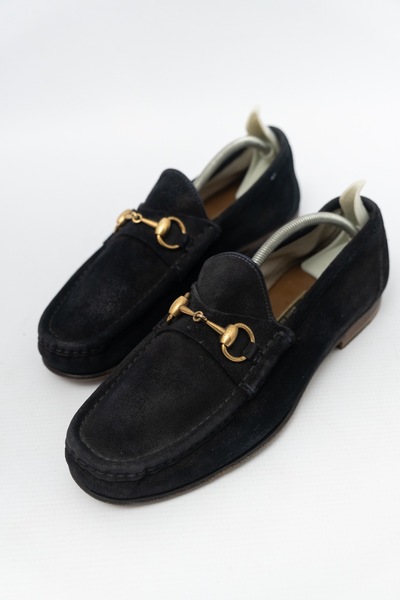 GUCCI Vintage Horsebit Suede Loafers