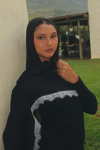 Black with White Lace Modal