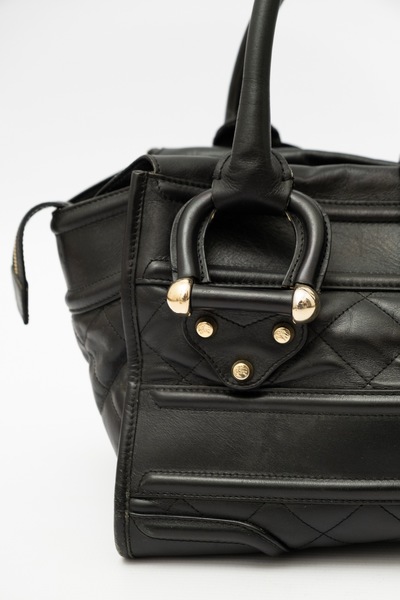 BURBERRY Vintage Black Quilted Leather Manor Bag Large |