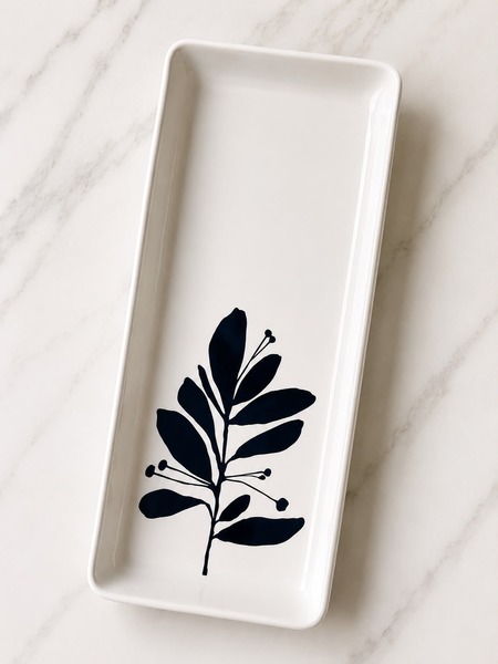 Gloss white rectangular platter