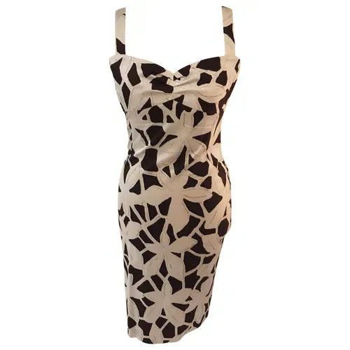 Diane Von Furstenberg Vintage Silk Blend Printed Midi Dress
