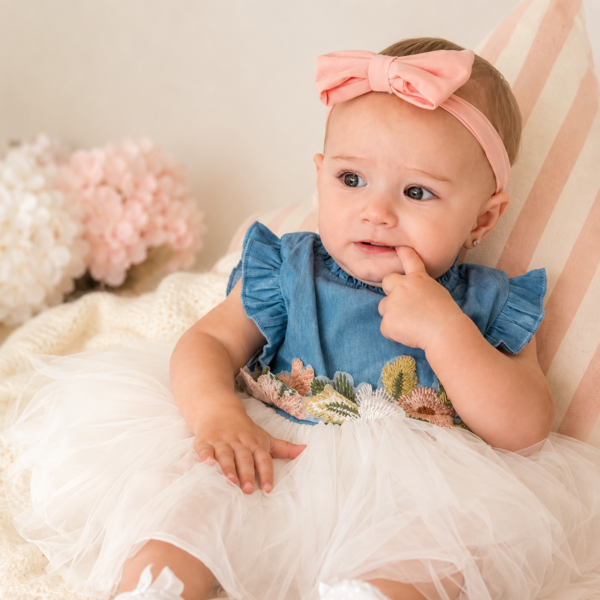 Blue and White baby party dress