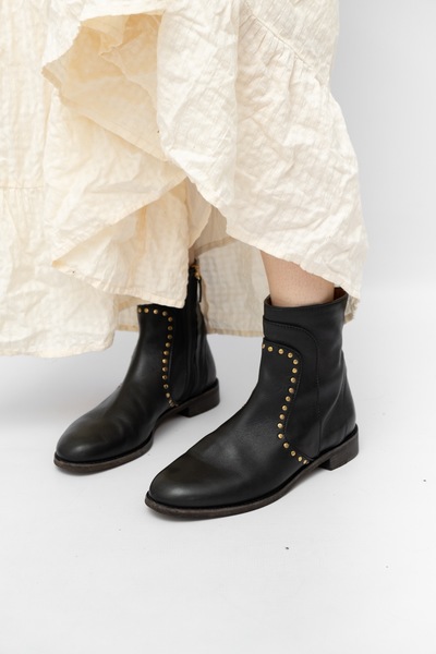Chloe Leather Studded Boots