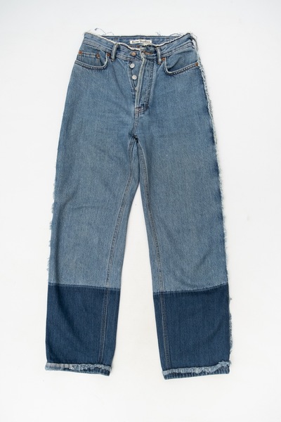 ACNE STUDIOS Two Tone Jeans With Distressed Hem