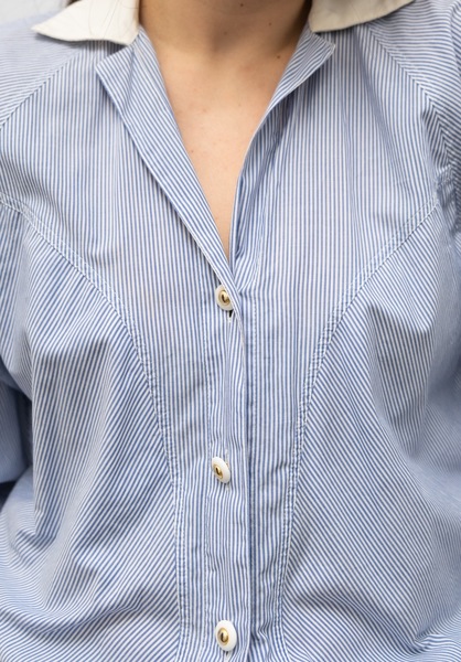 RODIER Paris Vintage Striped CottonBlouse