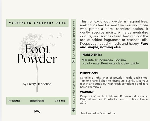 Fragrant Foot Powder Natural Foot Powder | Non-Toxic Odour Control & Moisture Care | Non ...