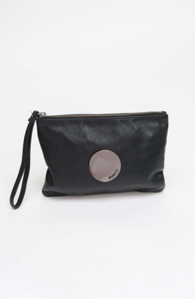 Mimco Leather Wrist Pouch Black