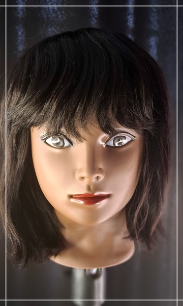 8 Inch Bob with Bangs Human Hair Natural Black