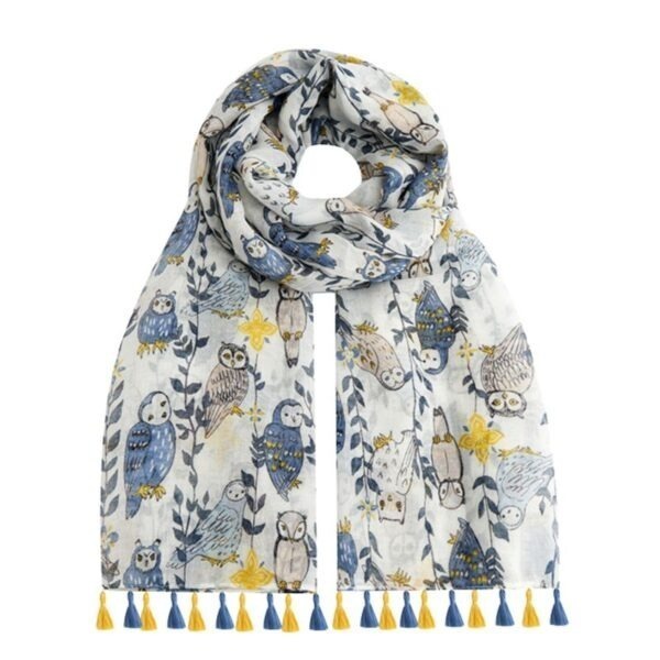 Scarf,  Blue Owls