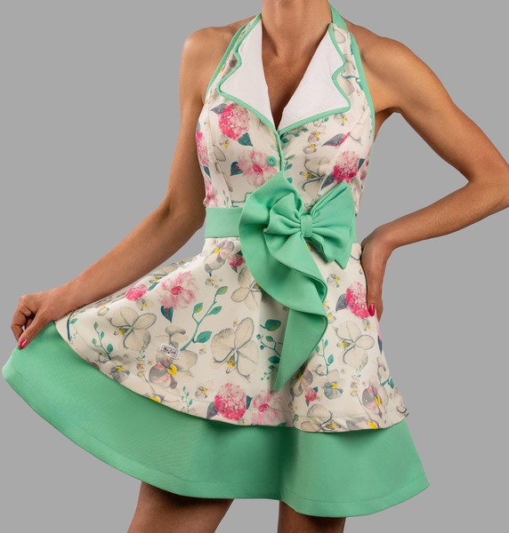 Mint Green Orchid Apron