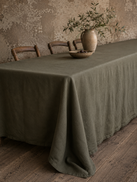 Olive Green Tablecloth
