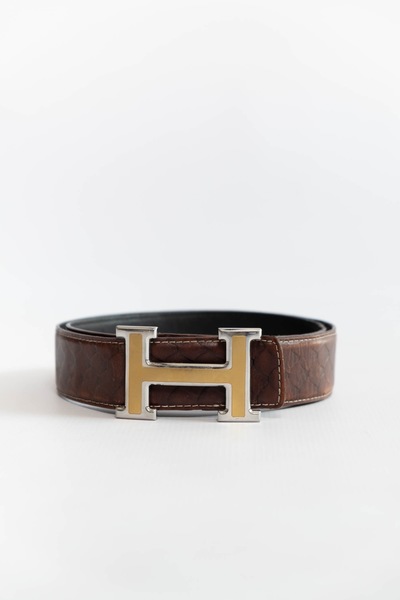 18K Gold Plated Leather Belt