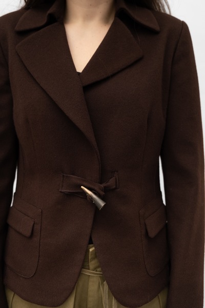 Dinomoda Vintage Wool Angora Blazer Chocolate