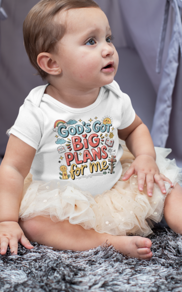 Babygrow White - Short Sleeve -Big Plans